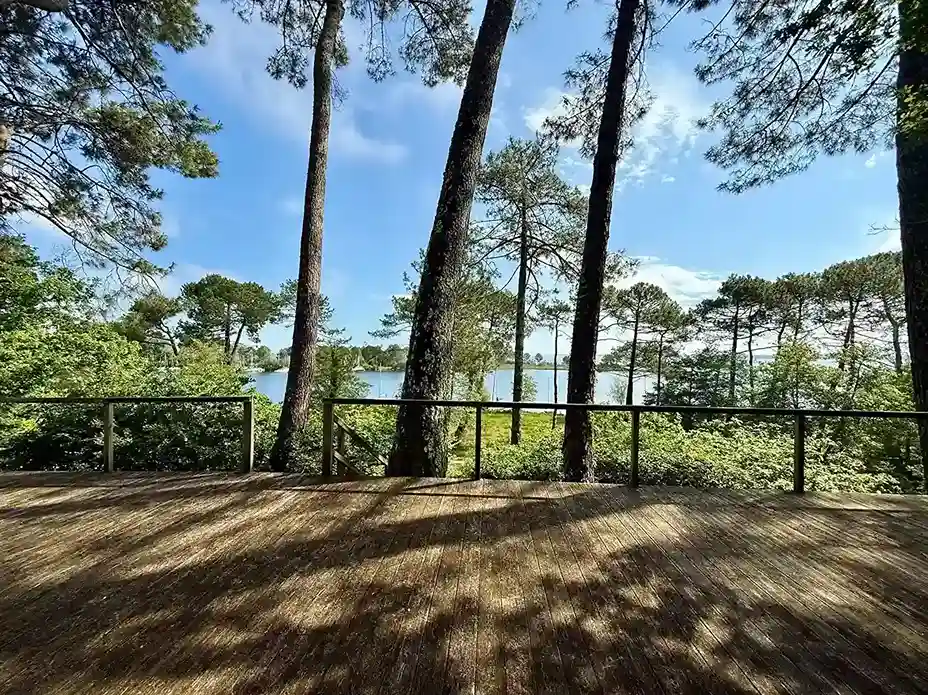 1-Vue lac depuis terrasse-Villa première ligne Lac de Biscarrosse_1_1