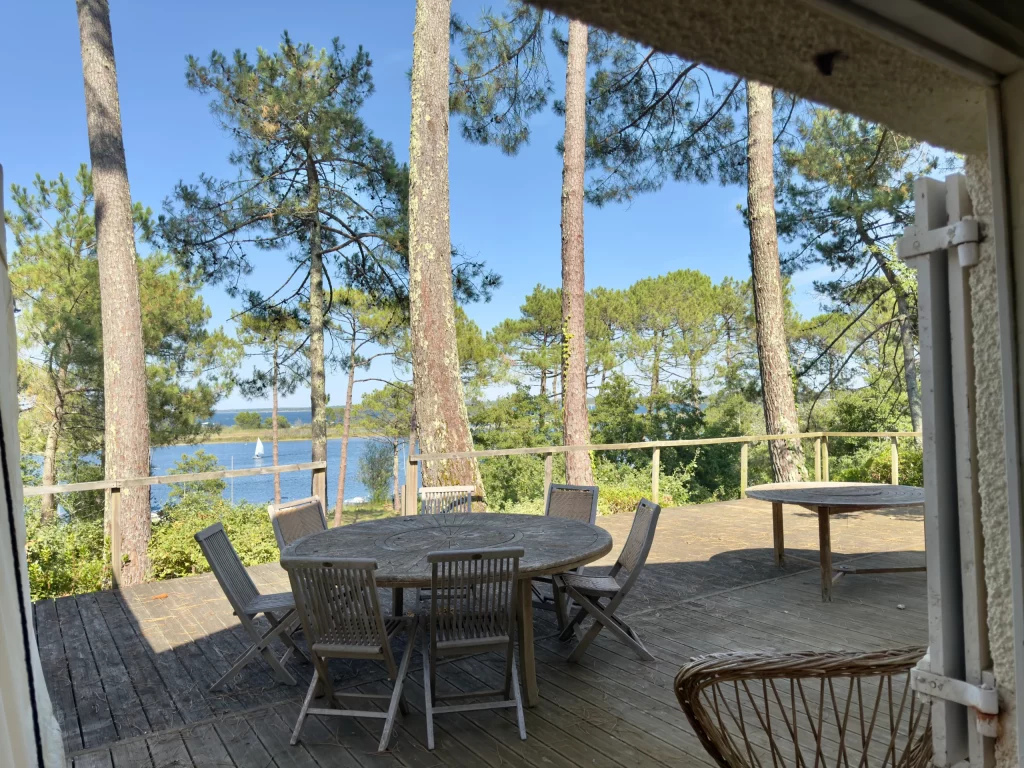 6-Vue 3 depuis salon-Villa première ligne Lac de Biscarrosse_6