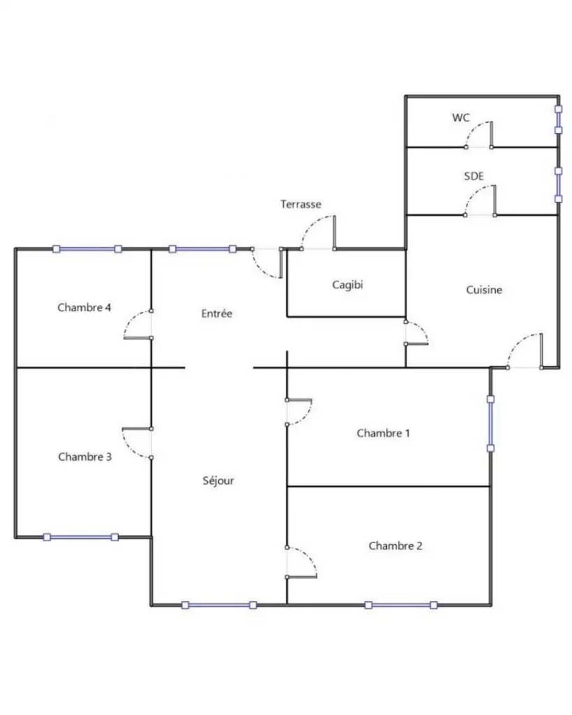 plan 1 maison 5 pièces mios